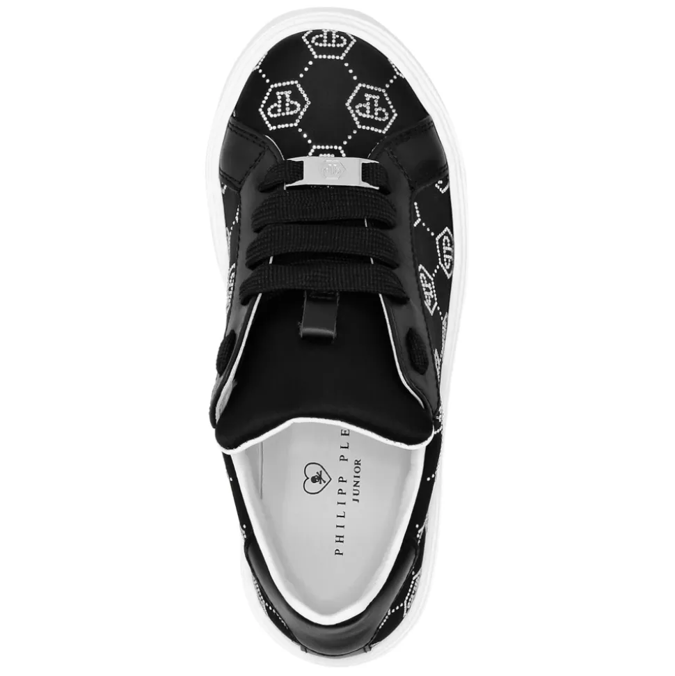 Satin Lo-Top Sneakers Monogram Strass