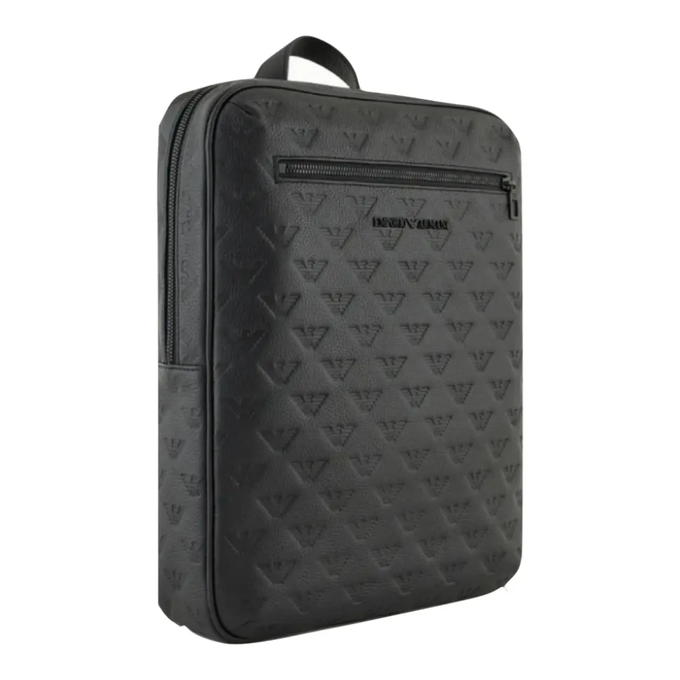 Schlanker Lederrucksack mit Adlerdruck