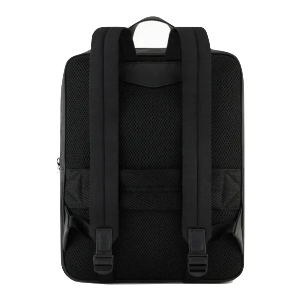 Schlanker Lederrucksack mit Adlerdruck