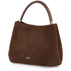 Schultertasche aus Veloursleder