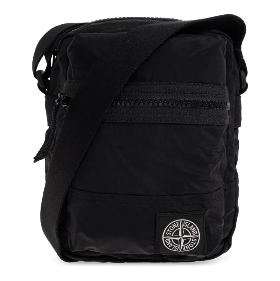 Schultertasche mit Logo-Patch