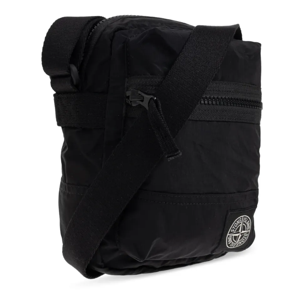 Schultertasche mit Logo-Patch