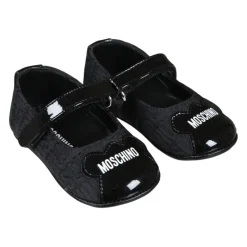 Schwarze Ballerinas mit Klettverschluss
