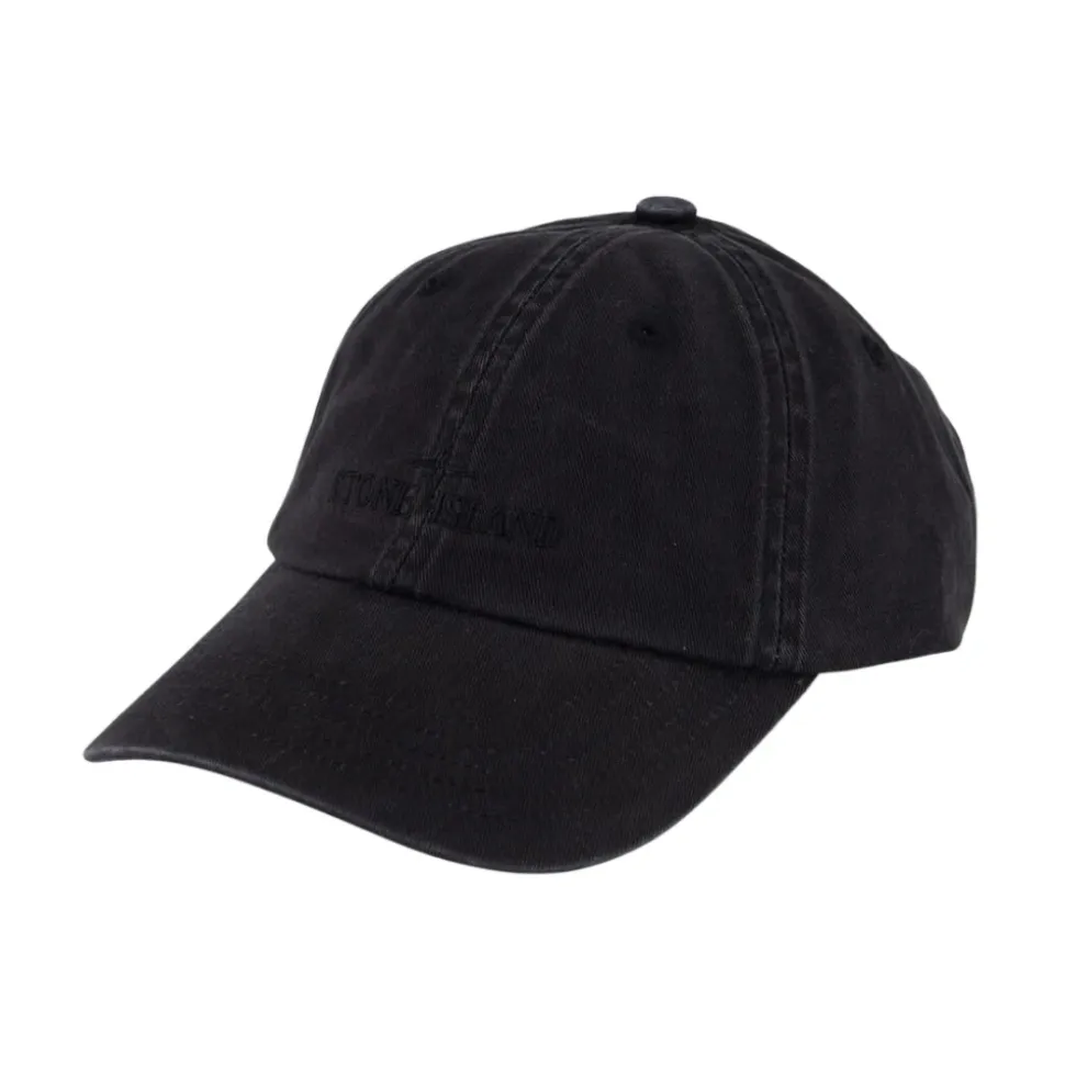 Schwarze Baumwoll-Baseballkappe mit Kompass-Logo