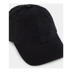 Schwarze Baumwoll-Baseballkappe mit Kompass-Logo