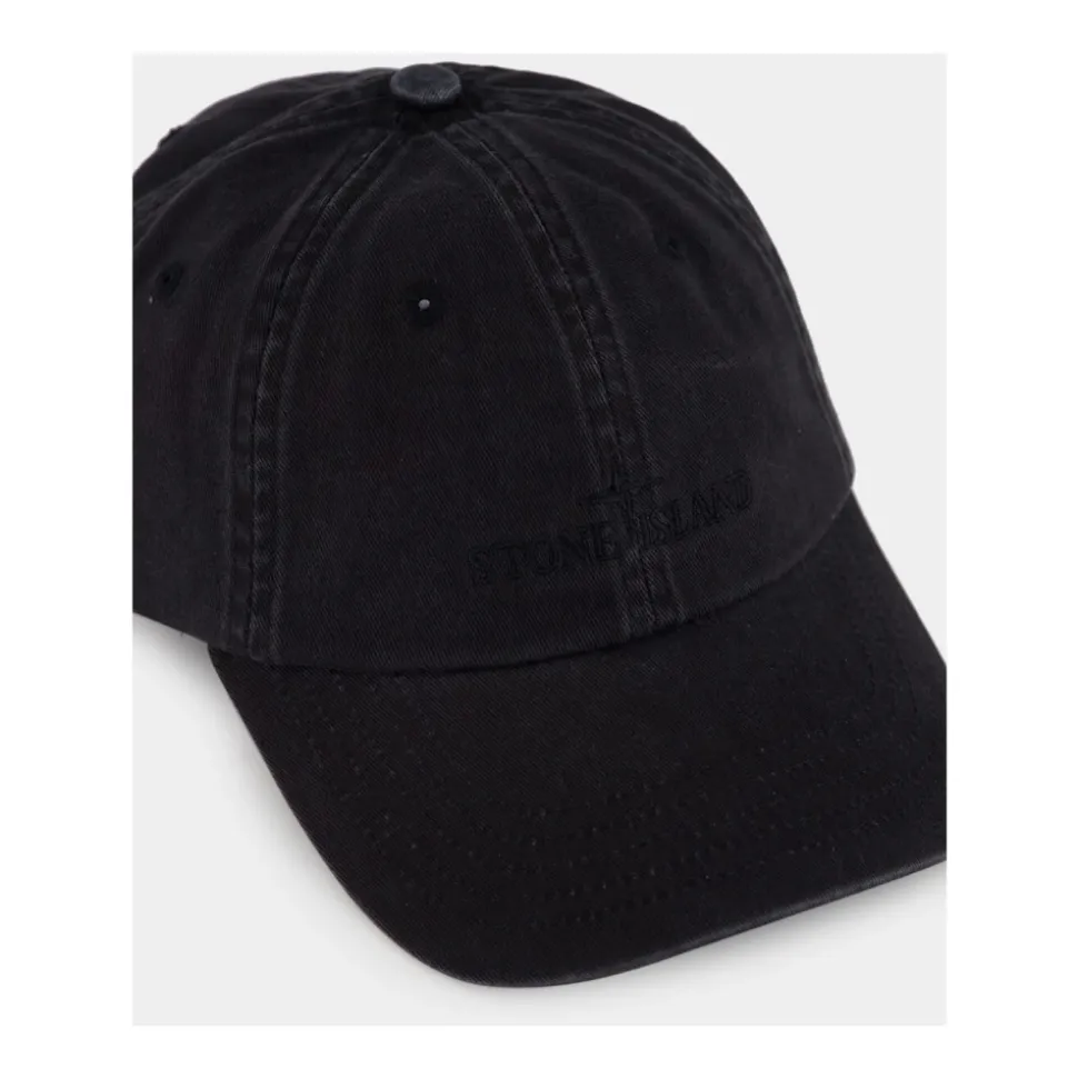 Schwarze Baumwoll-Baseballkappe mit Kompass-Logo