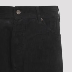 Schwarze Baumwoll-Cordhose