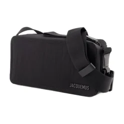 Schwarze Baumwoll-Crossbody-Tasche