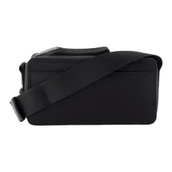 Schwarze Baumwoll-Crossbody-Tasche