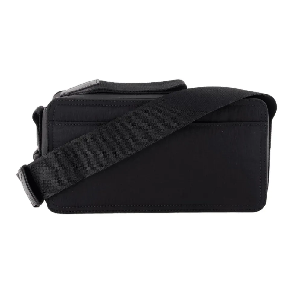 Schwarze Baumwoll-Crossbody-Tasche