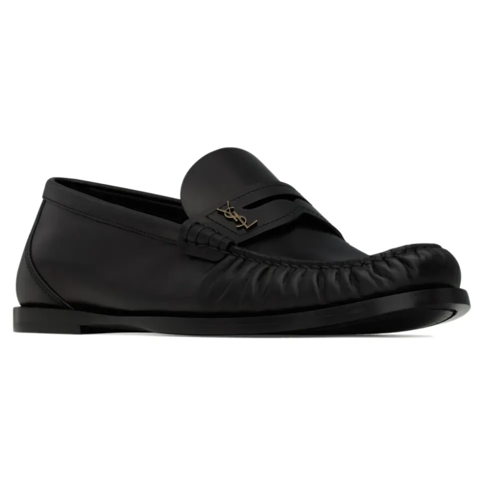 Schwarze Cassandre Loafers Handgenäht Leder