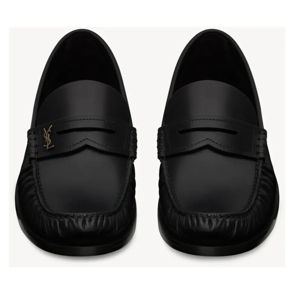 Schwarze Cassandre Loafers Handgenäht Leder