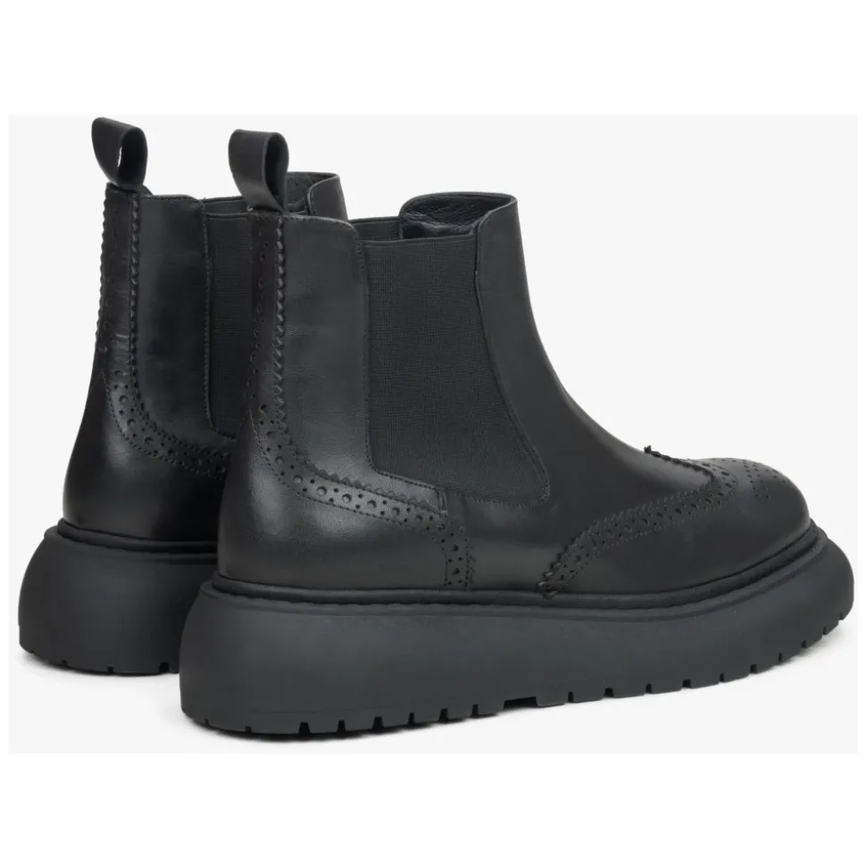 Schwarze Chelsea Boots aus Leder