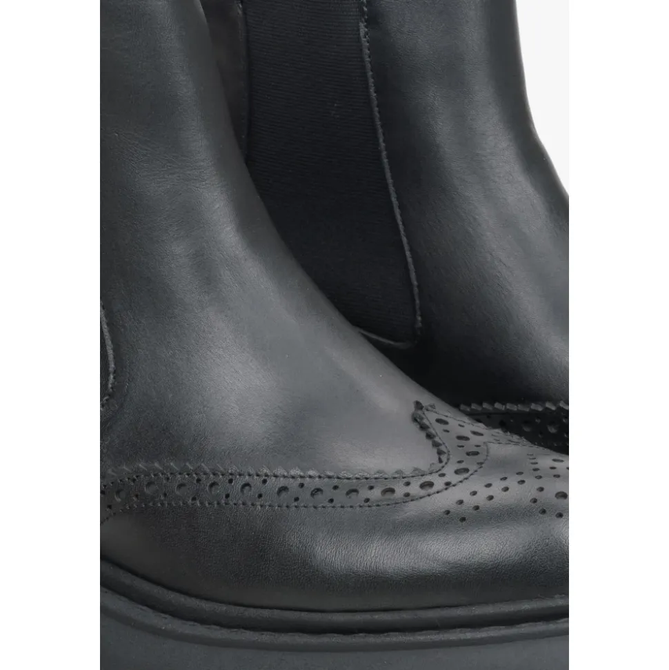 Schwarze Chelsea Boots aus Leder