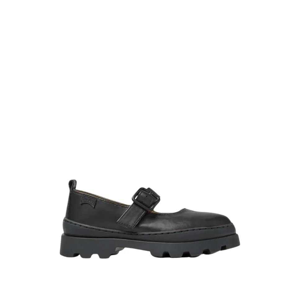 Schwarze Chunky Sole Mary Jane Schuhe