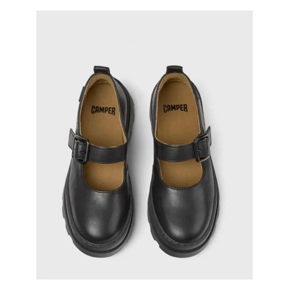 Schwarze Chunky Sole Mary Jane Schuhe