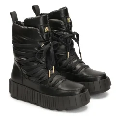 Schwarze Damen-Schneestiefel mit dicker Sohle