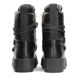Schwarze Damen-Schneestiefel mit dicker Sohle