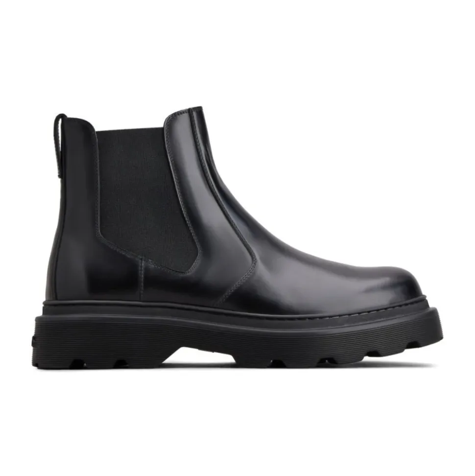 Schwarze elastische Seiteneinsatzstiefel