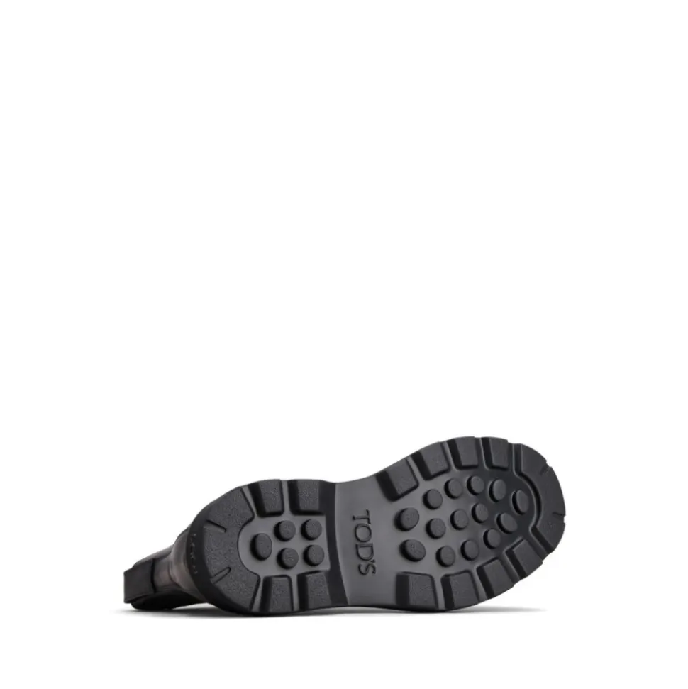 Schwarze elastische Seiteneinsatzstiefel