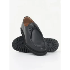 Schwarze flache Schuhe MOC-TOE vielseitiges Leder