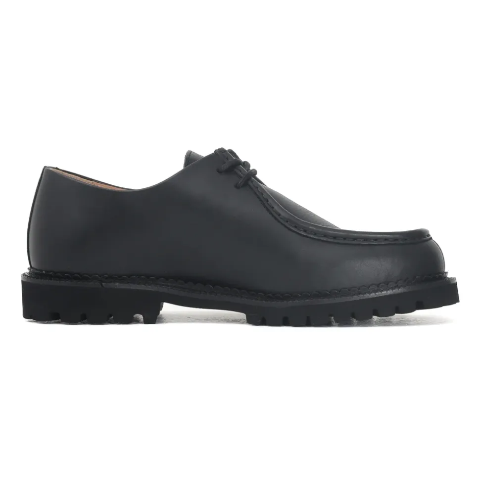 Schwarze flache Schuhe MOC-TOE vielseitiges Leder