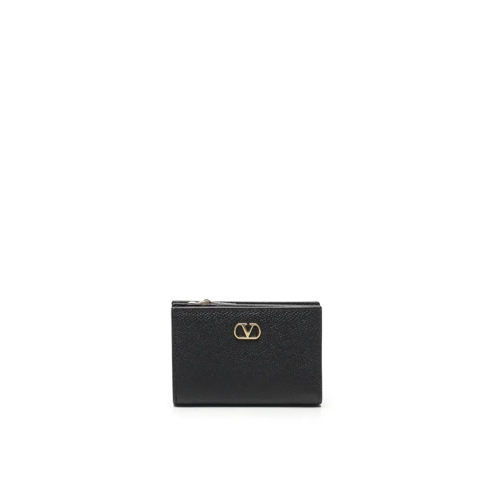 Schwarze Flap French Geldbörse