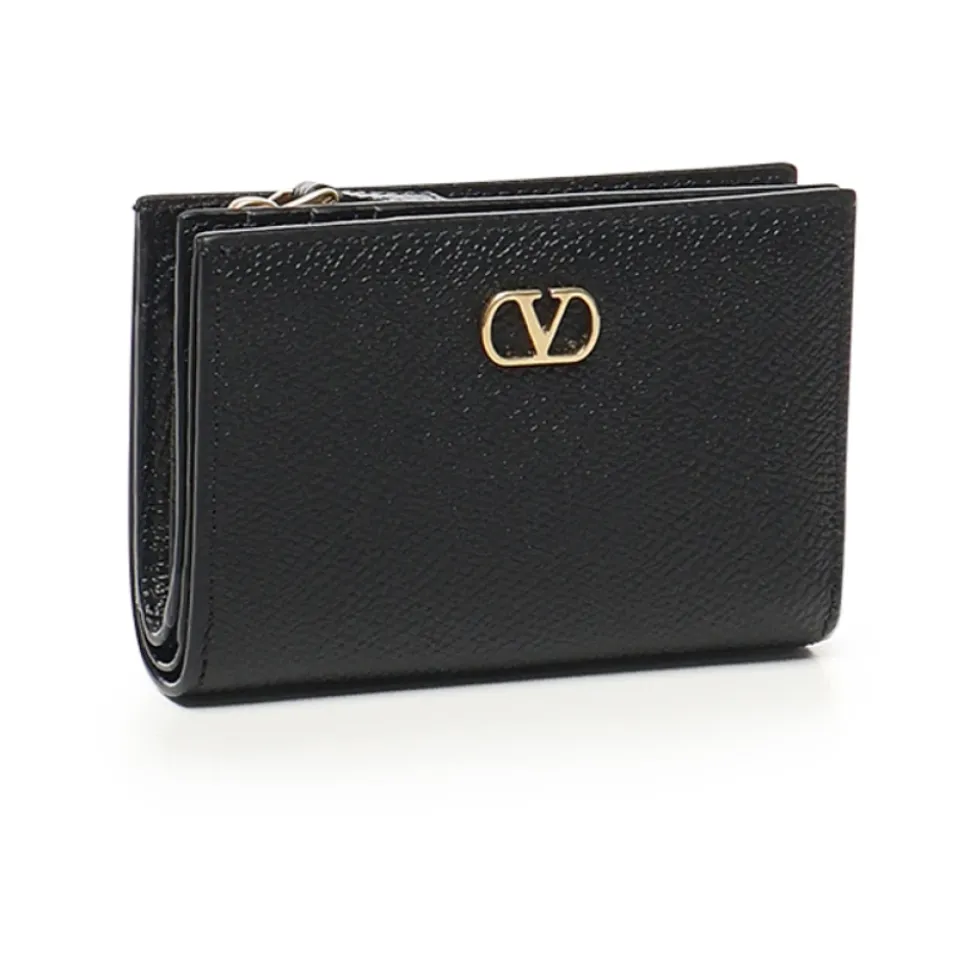 Schwarze Flap French Geldbörse