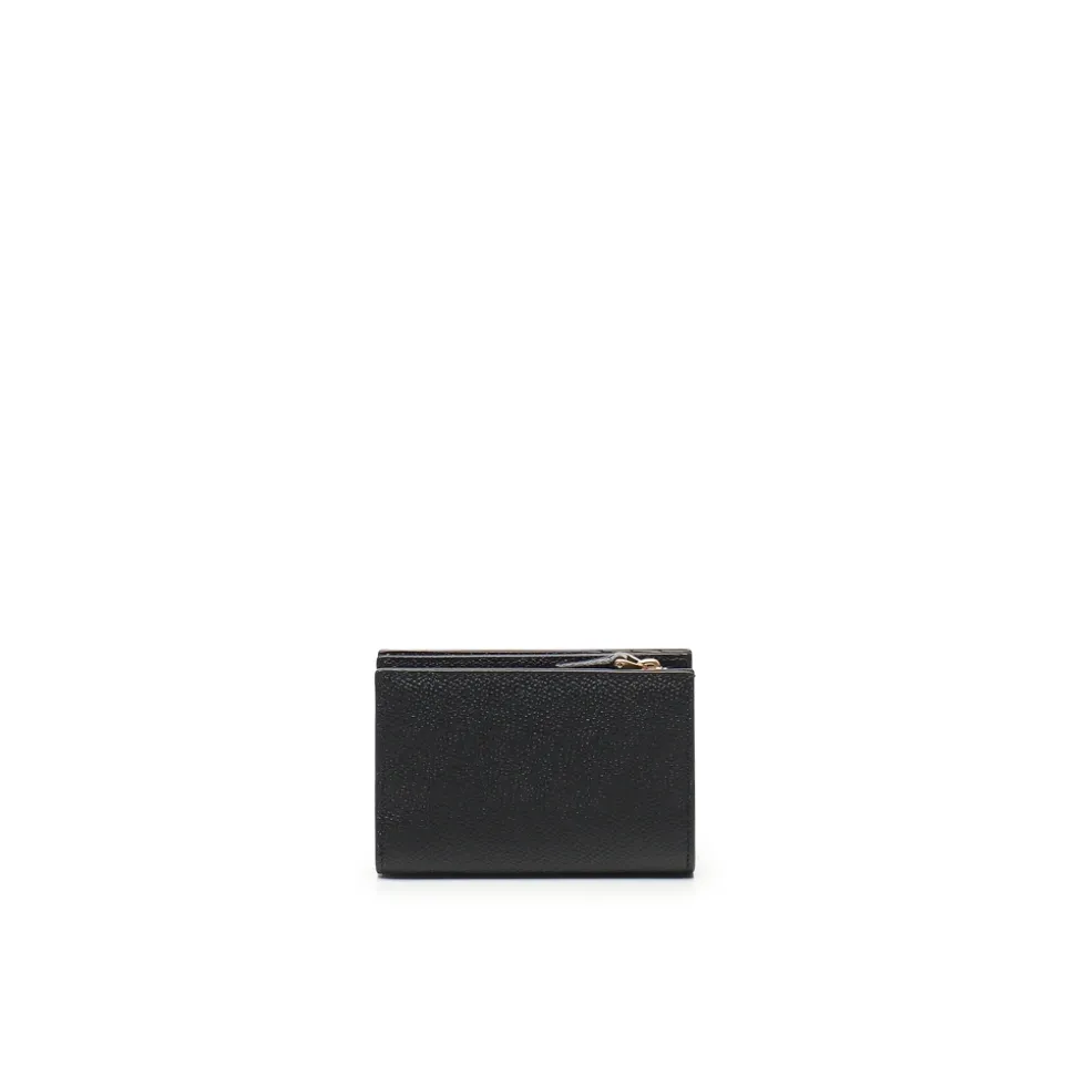 Schwarze Flap French Geldbörse