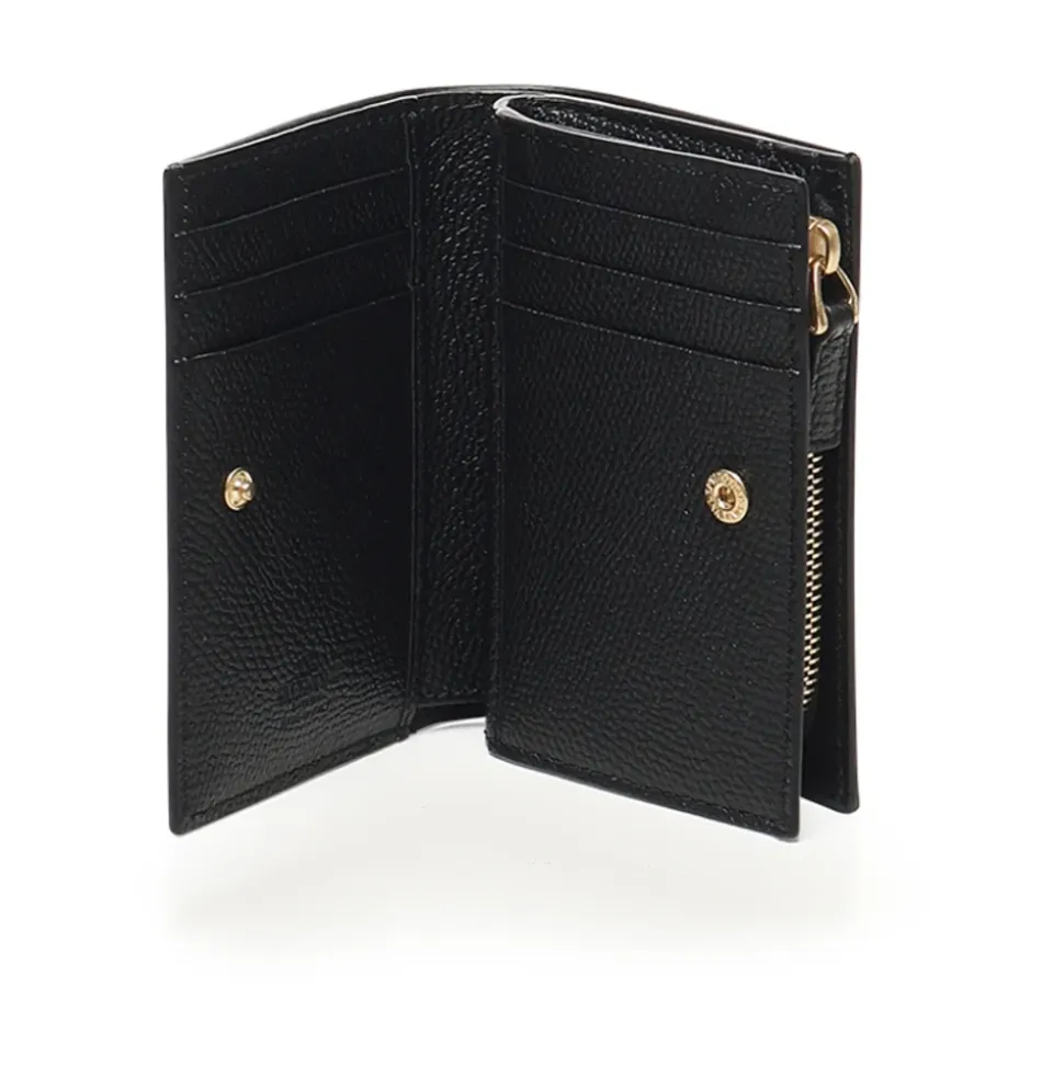 Schwarze Flap French Geldbörse