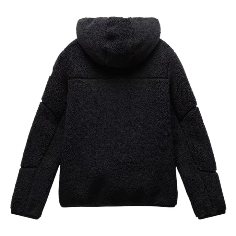 Schwarze Fleecejacke mit Kapuze Yupik