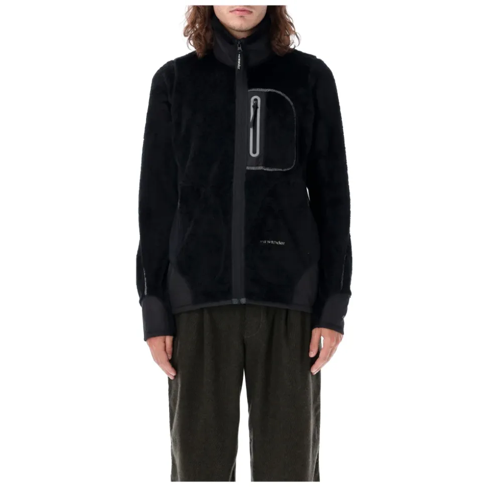 Schwarze Fleecejacke Oberbekleidung AW24