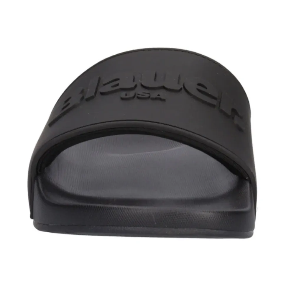 Schwarze Flip Flops und Slider