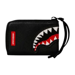 Schwarze Fly Knit Mund Brieftasche