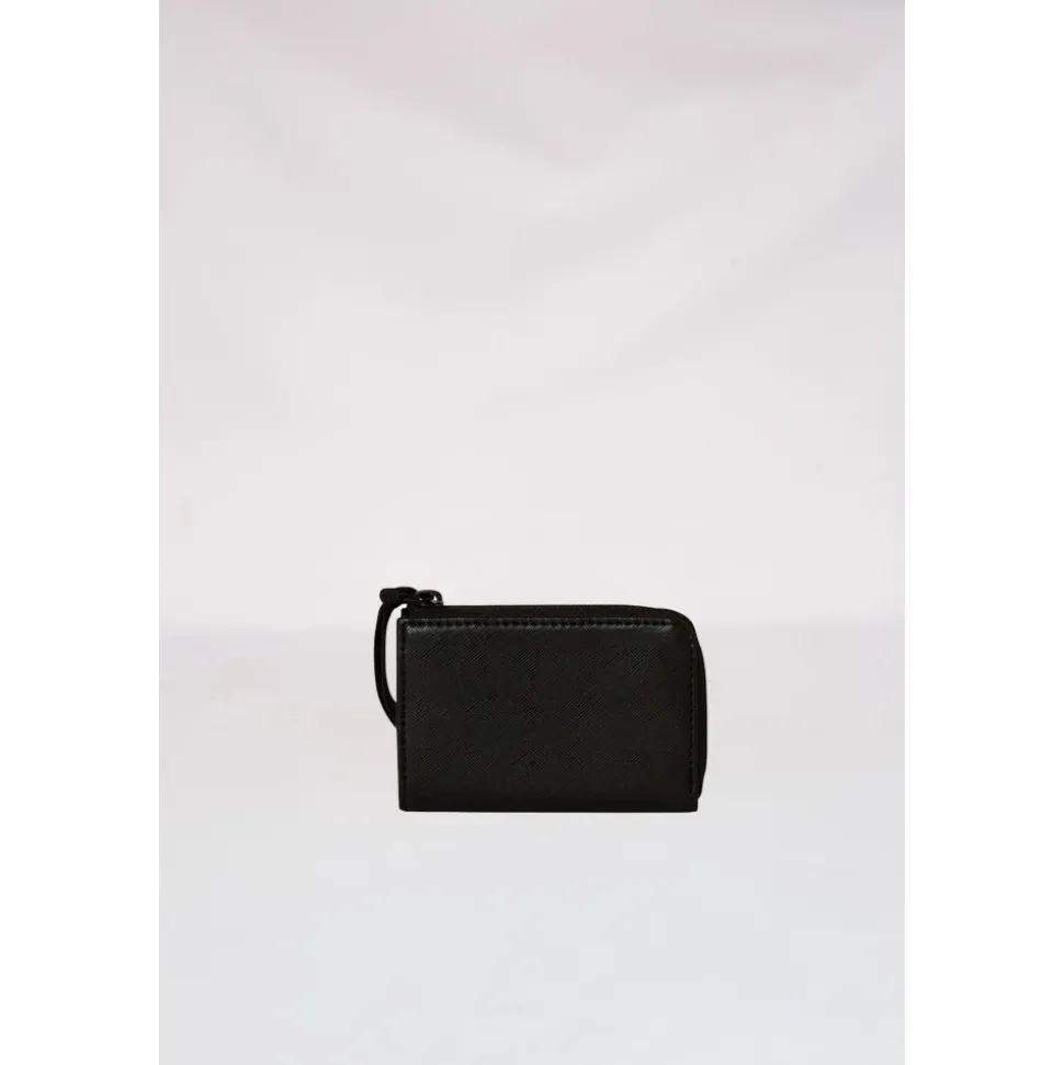 Schwarze Fly Knit Mund Brieftasche