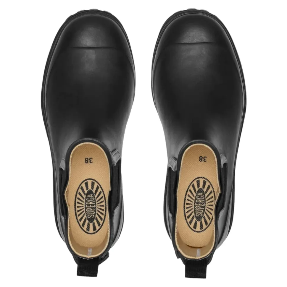 Schwarze Gummistiefel mit mittlerem Schnitt
