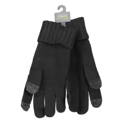 Schwarze Herren Bestickte Logo-Handschuhe