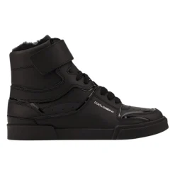 Schwarze High-Top-Sneakers aus Leder