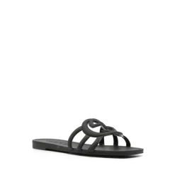 Schwarze Interlocking G Logo Sandalen