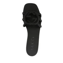 Schwarze Interlocking G Logo Sandalen