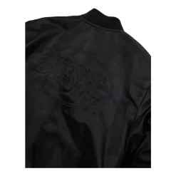 Schwarze Jacke mit Reißverschluss und Logo