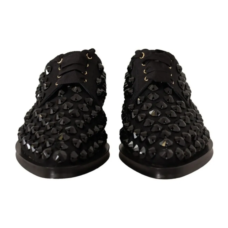 Schwarze Juwelen Schnürschuhe