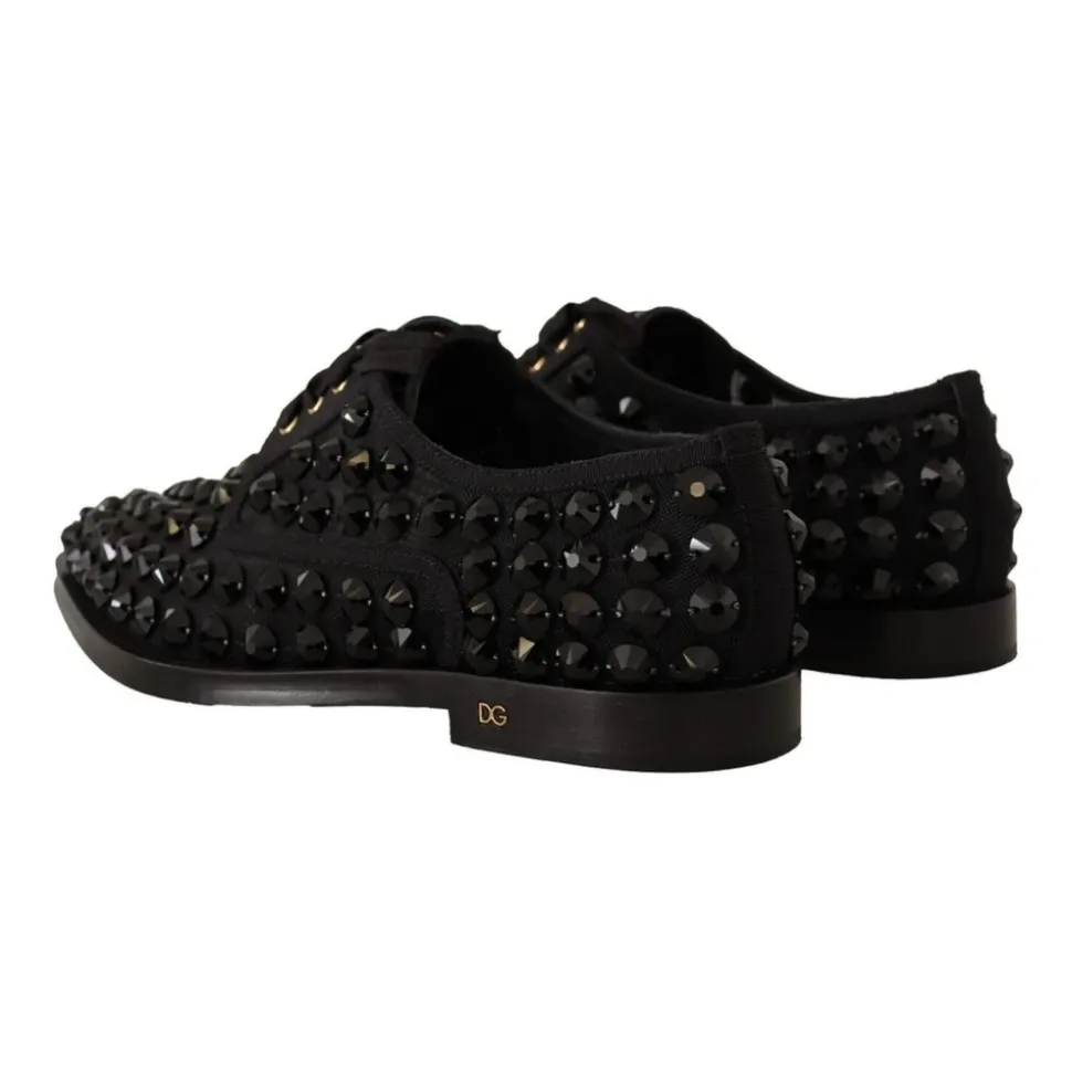Schwarze Juwelen Schnürschuhe