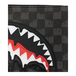 Schwarze Karierte Haizahn Tasche