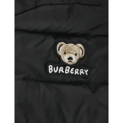 Schwarze Kinder Daunenjacke mit Kapuze