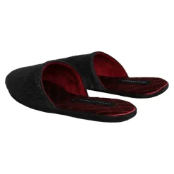 Schwarze Kunstfell Slip On Schuhe