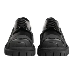 Schwarze Lackleder-Derby-Kleidschuhe