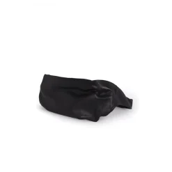 Schwarze Leder Bauchtasche
