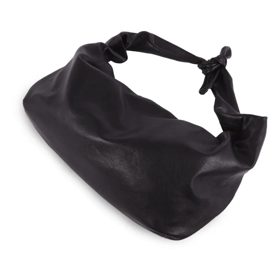 Schwarze Leder Bauchtasche
