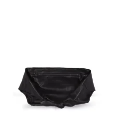 Schwarze Leder Bauchtasche